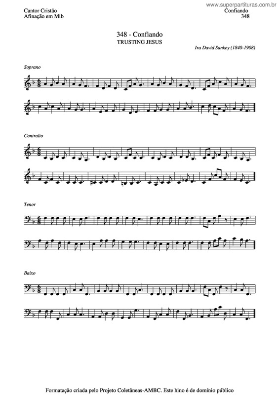 Partitura da música Confiando v.4