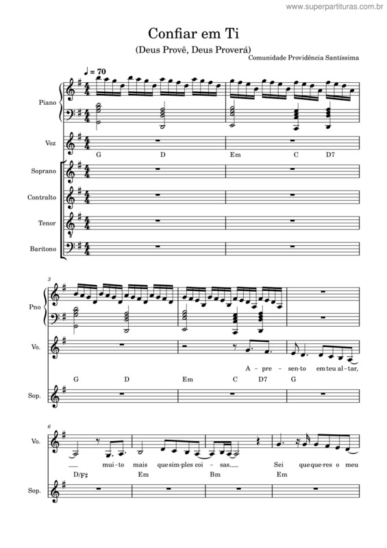 Partitura da música Confiar Em Ti v.2