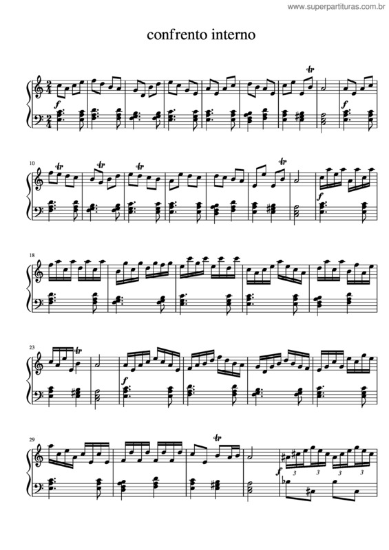 Partitura da música Conflito Interno