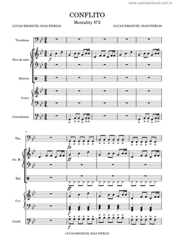 Partitura da música Conflito