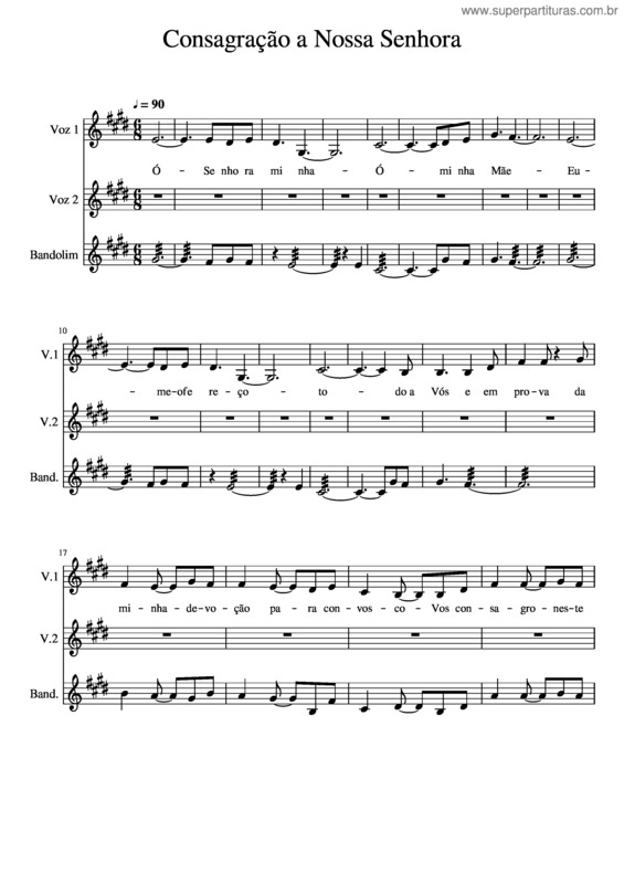 Partitura da música Consagração A Nossa Senhora v.6