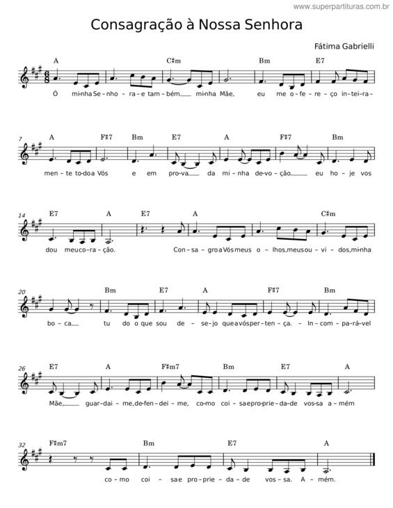 Partitura da música Consagração À Nossa Senhora v.9