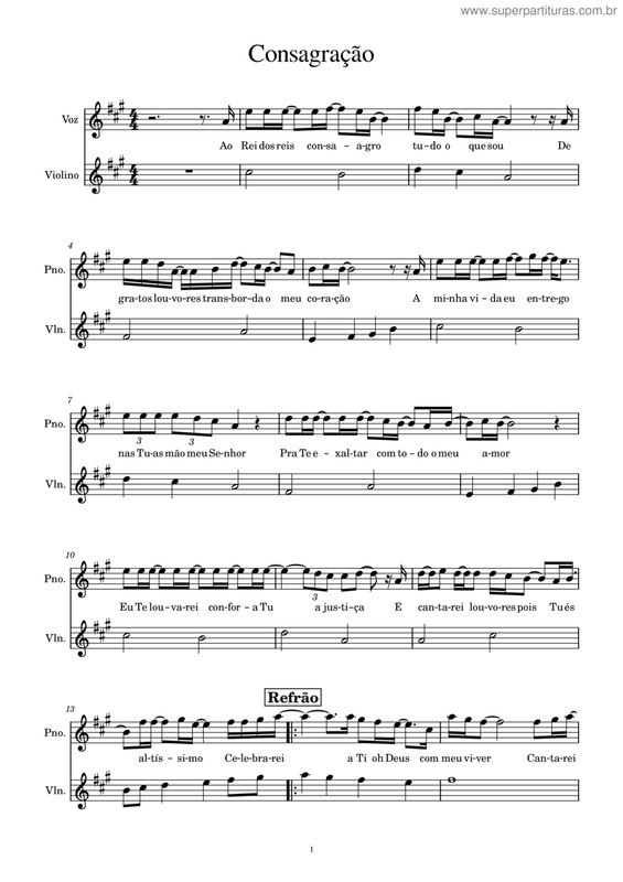 Partitura da música Consagração v.19