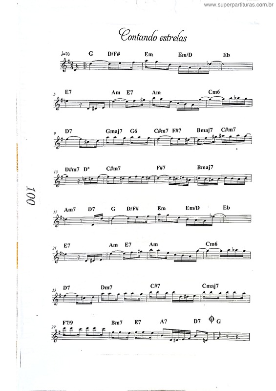 Partitura da música Contando Estrelas