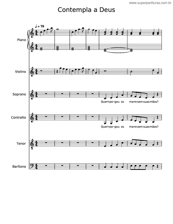 Partitura da música Contempla A Deus v.3