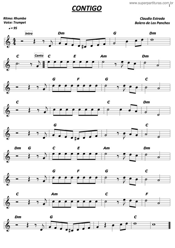 Partitura da música Contigo