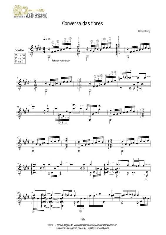 Partitura da música Conversa das Flores