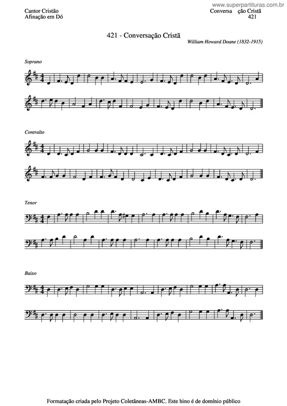 Partitura da música Conversação Cristã v.2