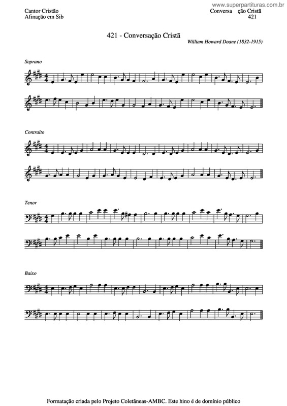 Partitura da música Conversação Cristã v.3