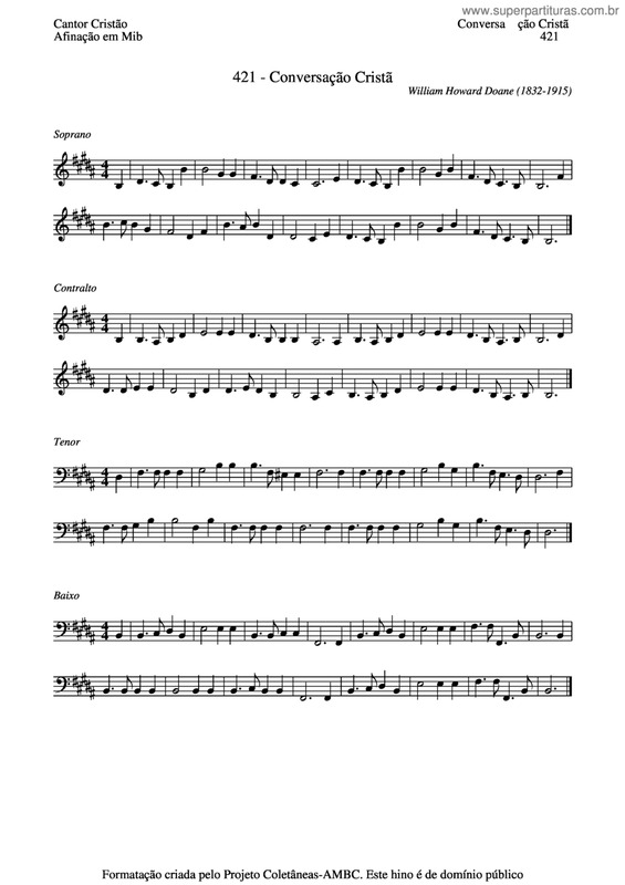 Partitura da música Conversação Cristã v.4