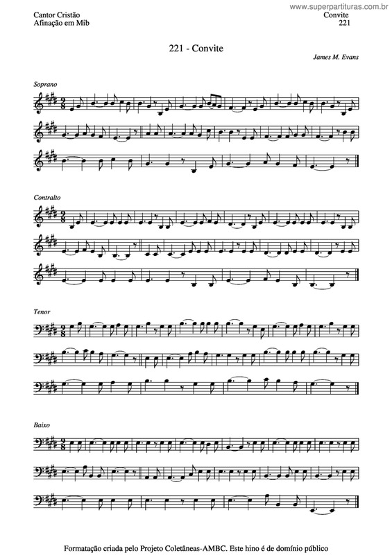 Partitura da música Convite v.4