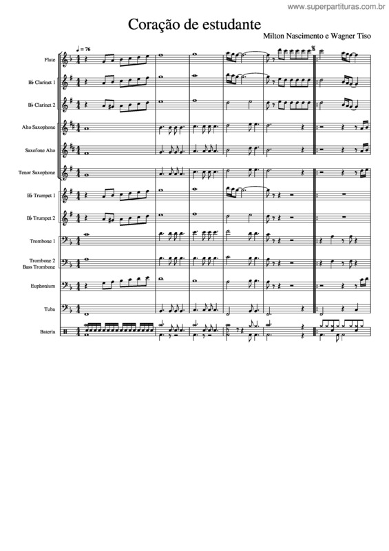 Partitura da música Coração De Estudante v.6