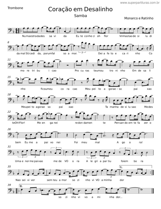 Partitura da música Coração Em Desalinho v.3