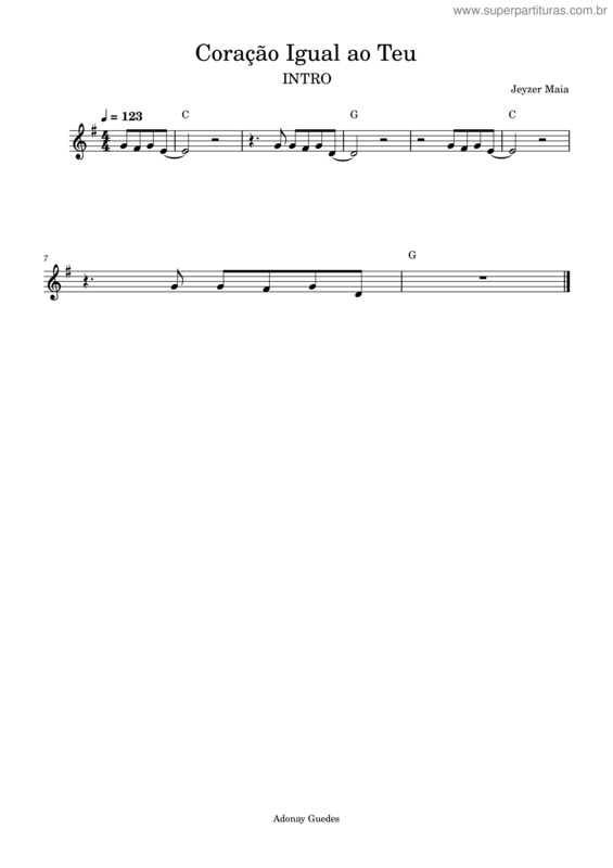 Partitura da música Coração Igual Ao Teu v.9