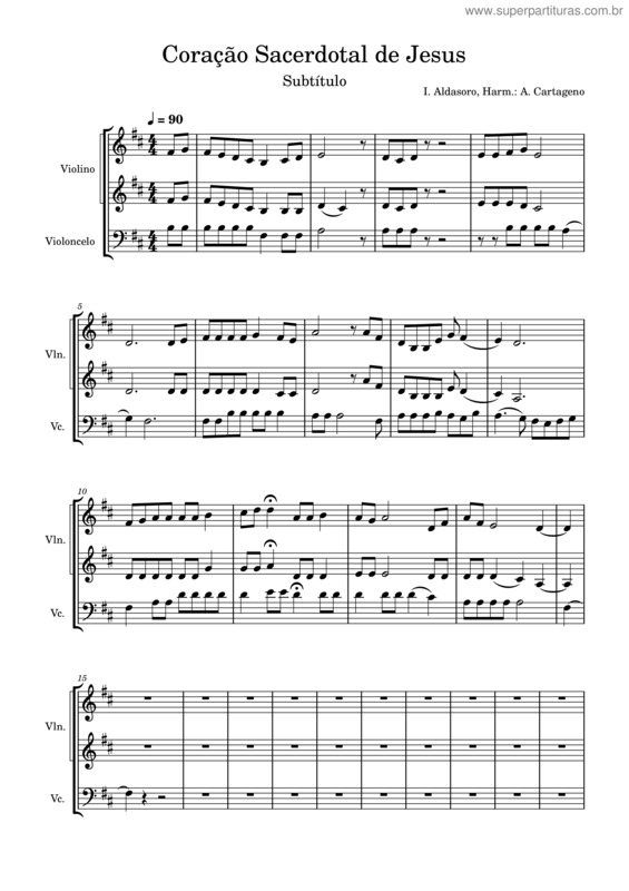 Partitura da música Coração Sacerdotal De Jesus v.2