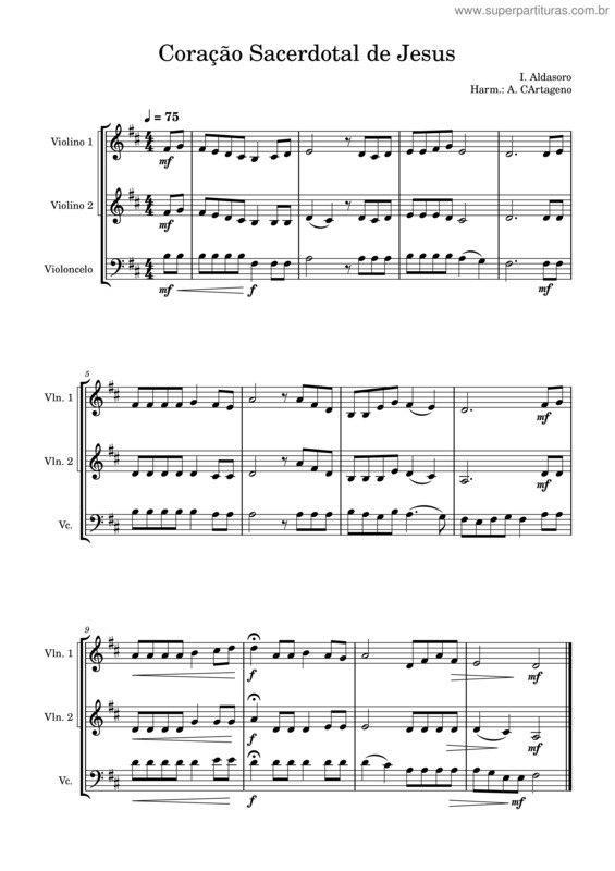 Partitura da música Coração Sacerdotal De Jesus