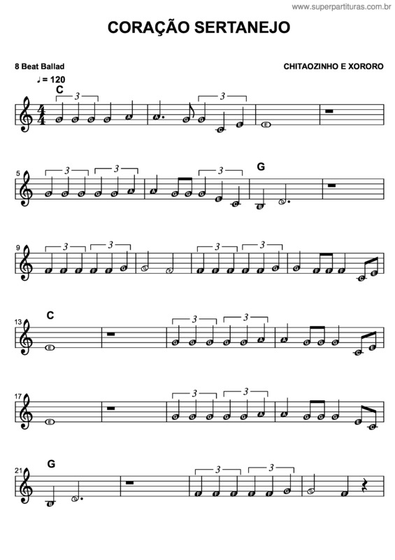 Partitura da música Coração Sertanejo v.6