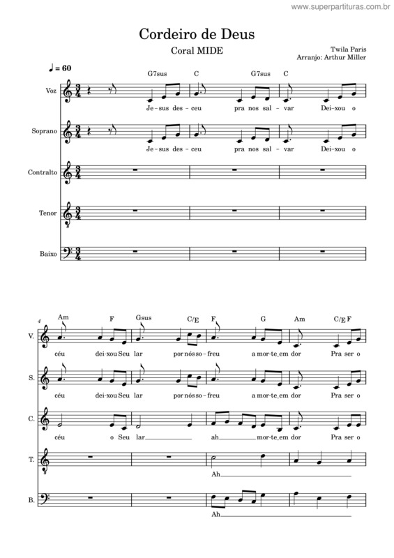 Partitura da música Cordeiro De Deus v.27