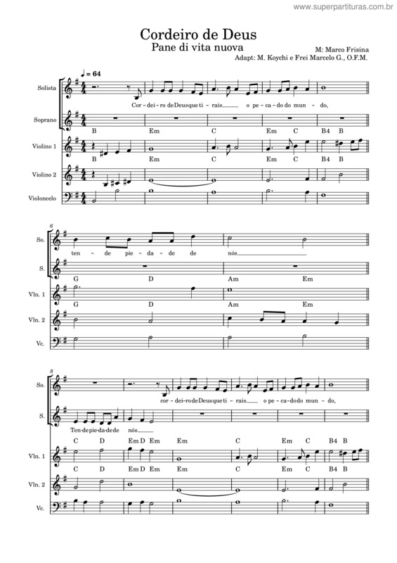 Partitura da música Cordeiro De Deus v.32