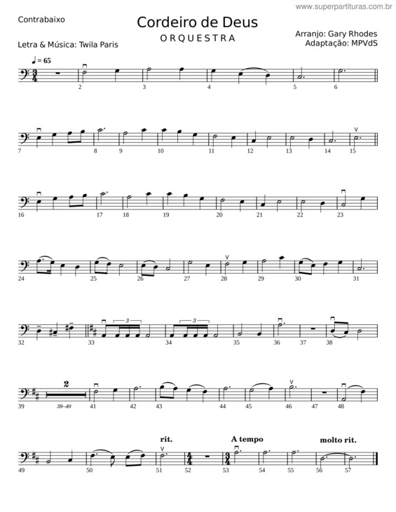 Partitura da música Cordeiro De Deus v.35