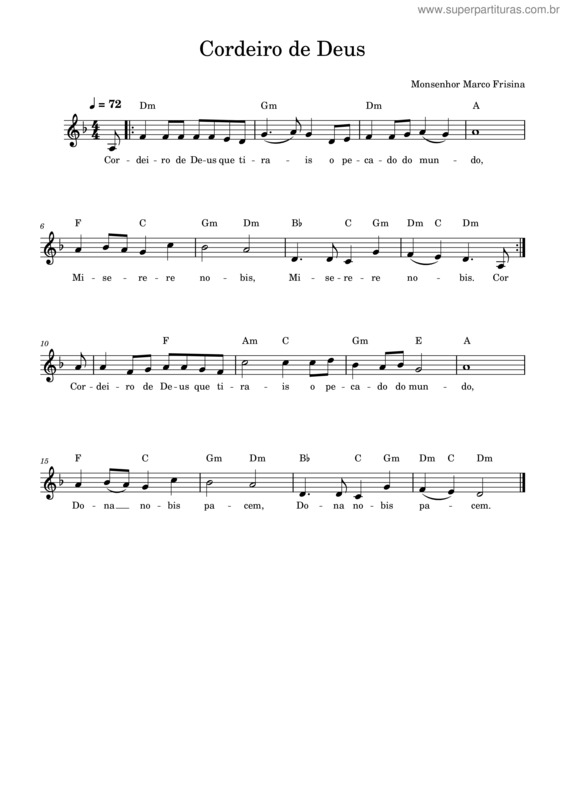 Partitura da música Cordeiro De Deus v.37