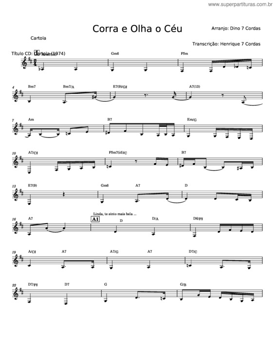 Partitura da música Corra E Olha O Céu v.3