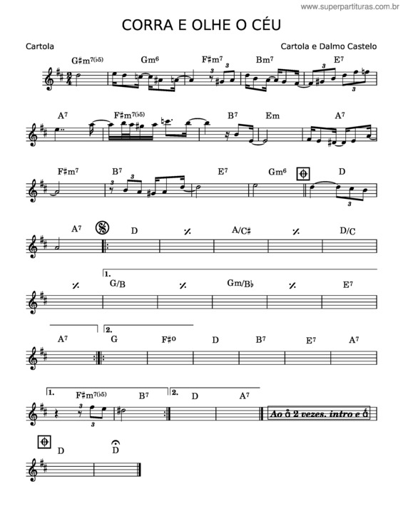 Partitura da música Corra E Olhe O Céu v.4