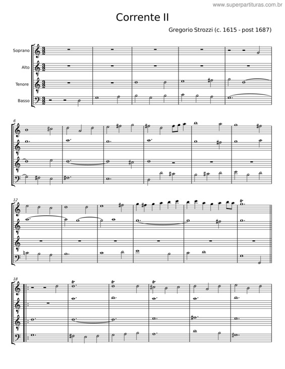 Partitura da música Corrente Ii