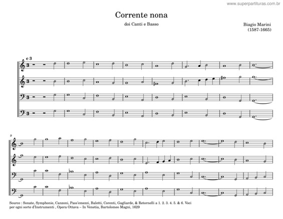 Partitura da música Corrente Nona v.2