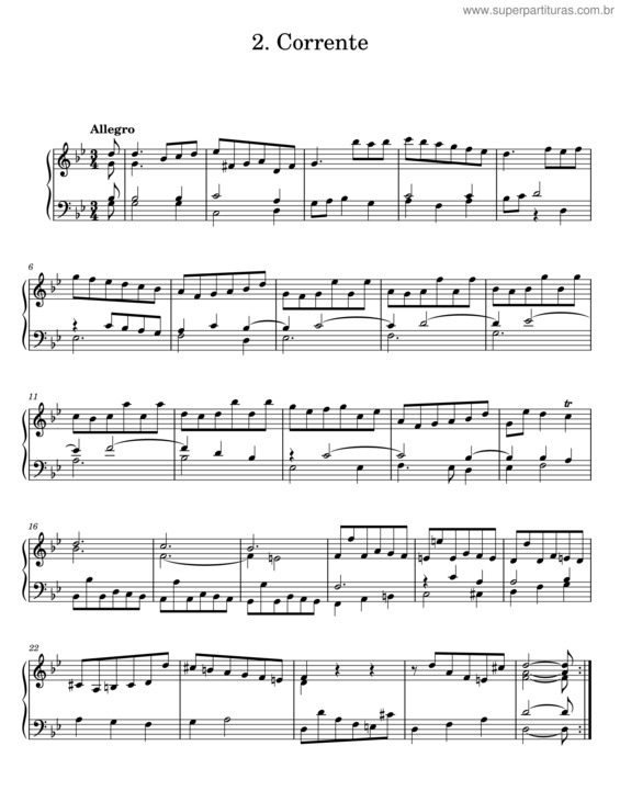 Partitura da música Corrente v.10