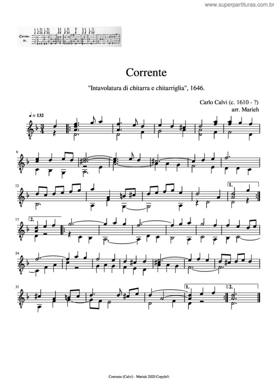 Partitura da música Corrente v.3