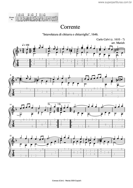 Partitura da música Corrente v.4