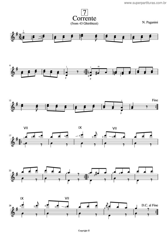 Partitura da música Corrente v.6