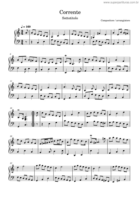 Partitura da música Corrente v.8