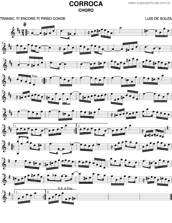 Partitura da música Corroca