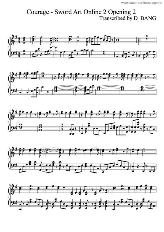 Partitura da música Courage