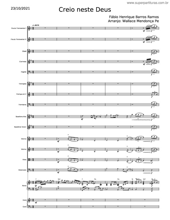 Partitura da música Creio Neste Deus v.2