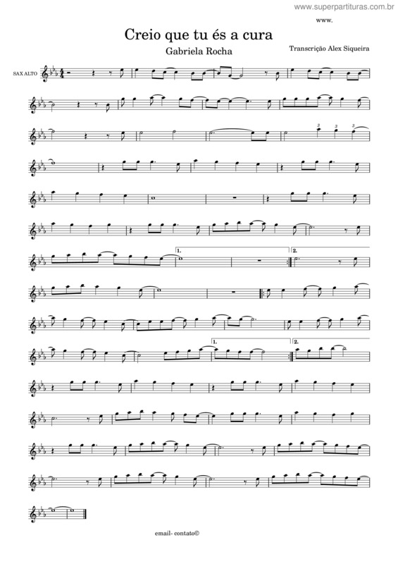 Partitura da música Creio Que Tu És A Cura v.7