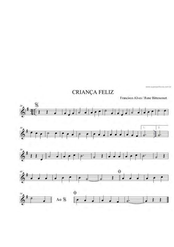 Partitura da música Criança Feliz 2