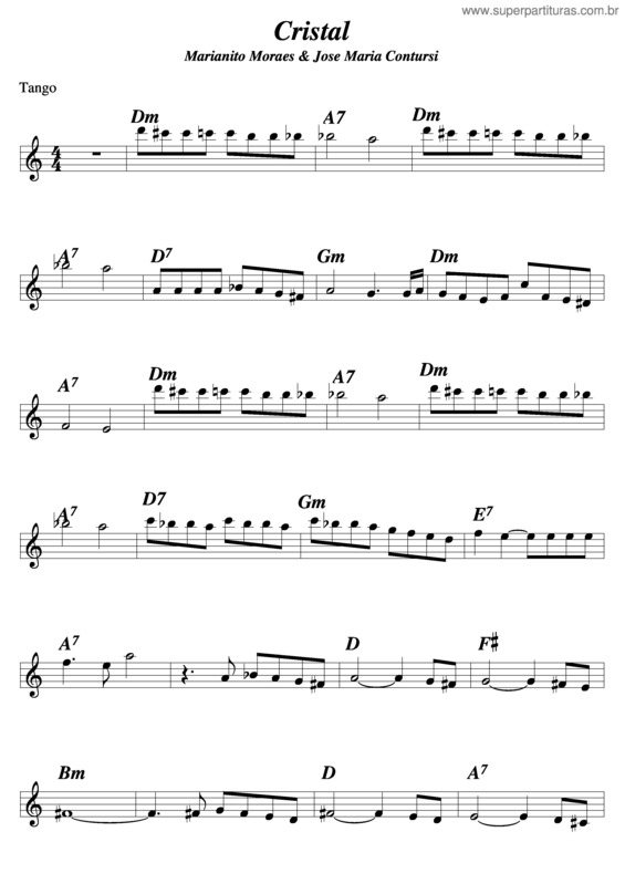 Partitura da música Cristal v.9