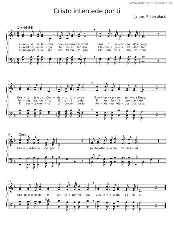 Partitura da música Cristo Intercede Por Ti