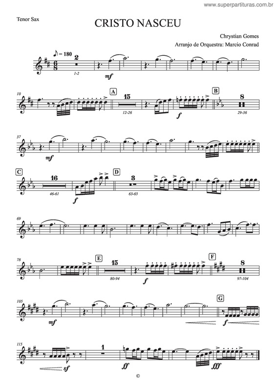 Partitura da música Cristo Naceu v.2