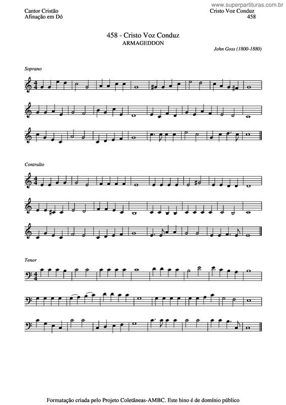 Partitura da música Cristo Voz Conduz