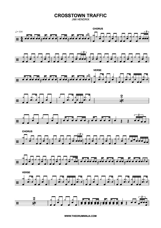 Partitura da música Crosstown Traffic