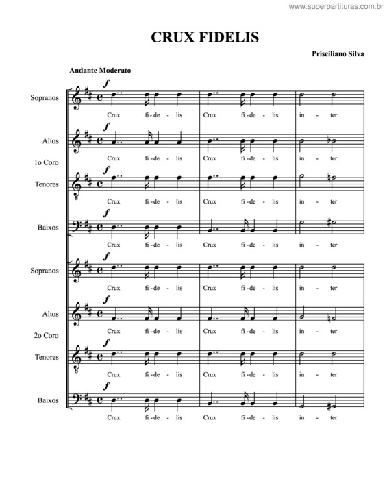 Partitura da música Crux Fidelis