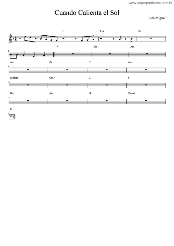 Partitura da música Cuando Calienta El Sol v.3