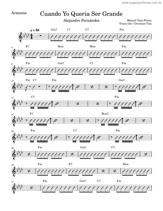 Partitura da música Cuando Yo Quería Ser Grande