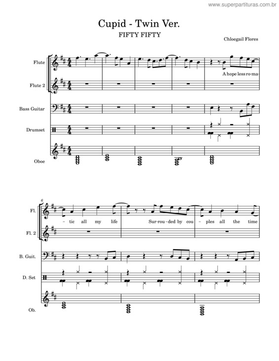 Partitura da música Cupid