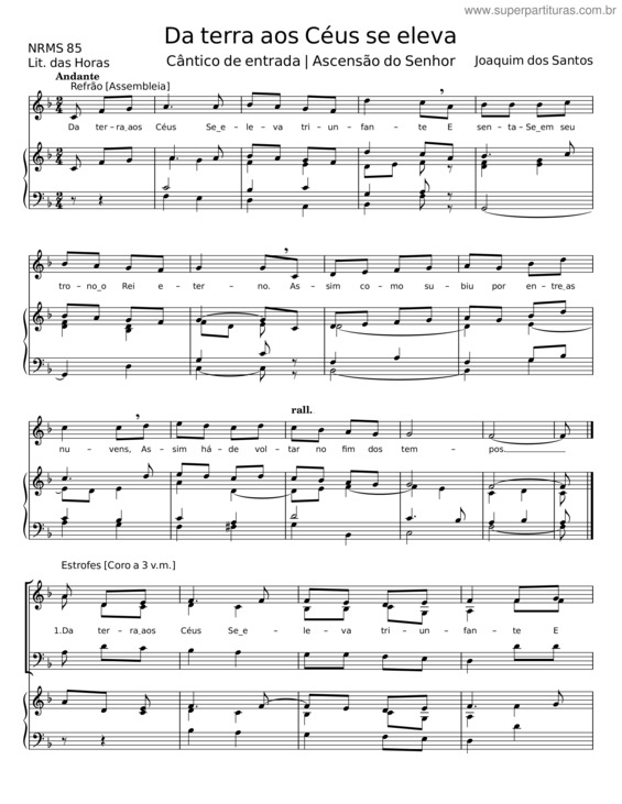 Partitura da música Da Terra Aos Céus Se Eleva