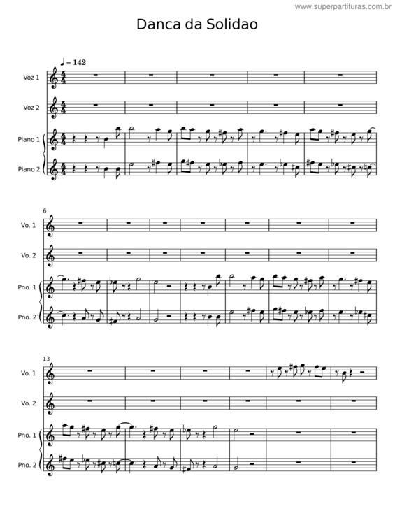 Partitura da música Danca Da Solidao v.7